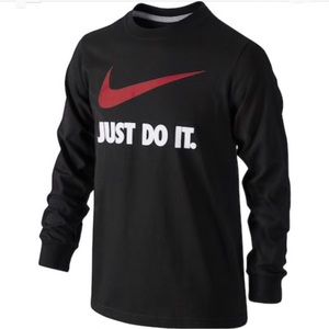 Nike “just do it” graphic tee, black, boys size 6